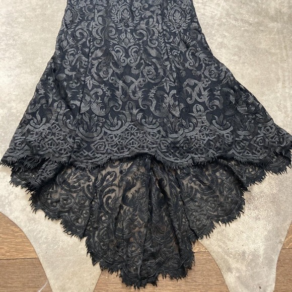 Save The‎ Queen Dress Womens Sz Medium Black Halter Trumpet Train Evening Open - Picture 8 of 16